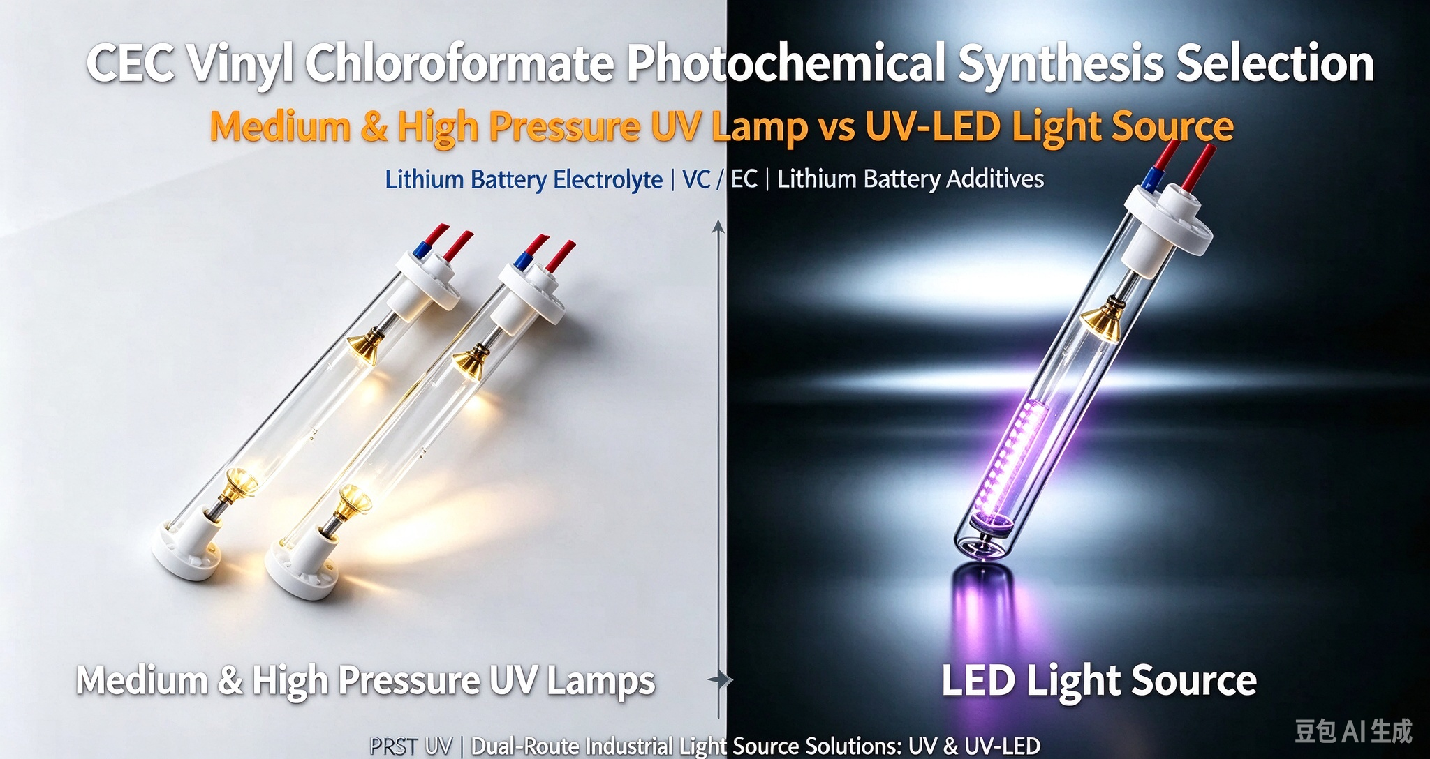 CEC Photochemical Synthesis: Medium-High Pressure UV Lamp vs UV-LED